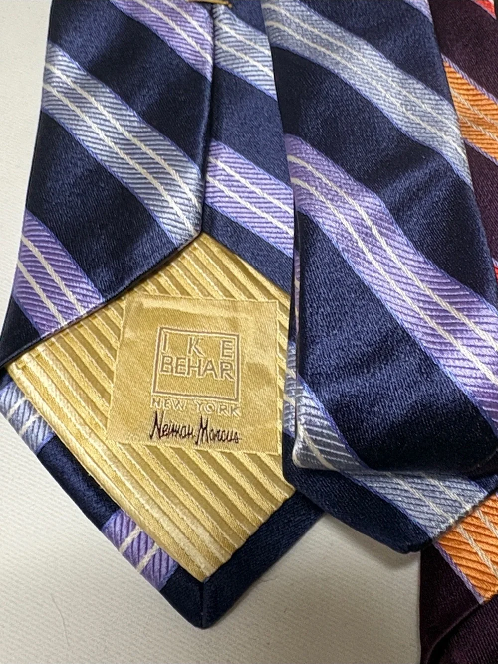 Ike Behar Silk/Cotton and Silk Patterned Ties